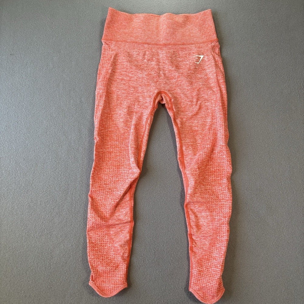Gymshark Vital Boost Seamless Leggings Women Coral Orange High Waist Workout Gym